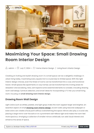 Expert Small Drawing Room Interior Design Solutions