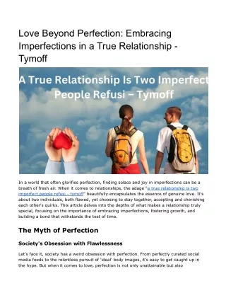 Love Beyond Perfection_ Embracing Imperfections in a True Relationship - Tymoff