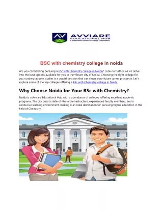 BSC with chemistry college in noida