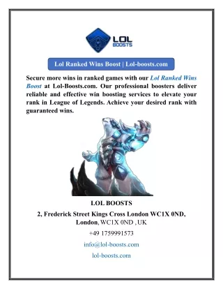 Lol Ranked Wins Boost  Lol-boosts.com