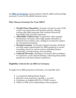 MBA in Germany