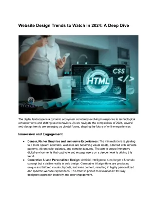 Website Design Trends to Watch in 2024: A Deep Dive