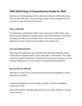 AWS ALB Pricing  A Comprehensive Guide for 2024