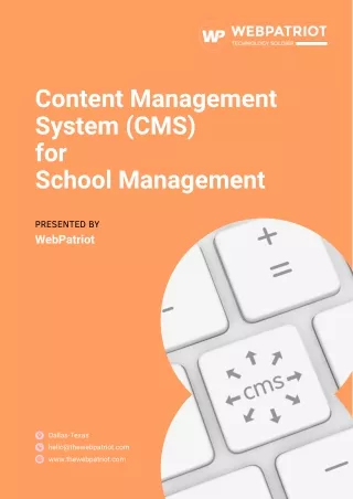 Content Management System (CMS) for School Management by WebPatriot