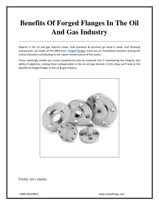 Benefits Of Forged Flanges In The Oil And Gas Industry