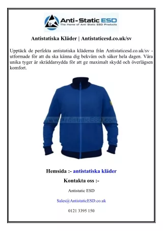 Antistatiska Kläder  Antistaticesd.co.uksv