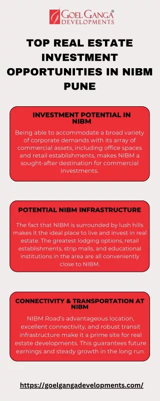 Top Real Estate Investment Opportunities In NIBM Pune Infographic