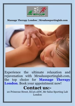 Massage Therapy London  Mrsalussportinglab.com