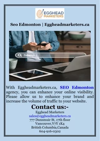 Seo Edmonton  Eggheadmarketers.ca