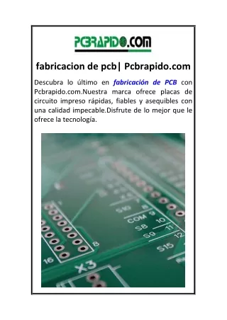 fabricacion de pcb Pcbrapido.com