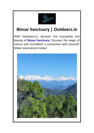 Binsar Sanctuary  Outdoers.in