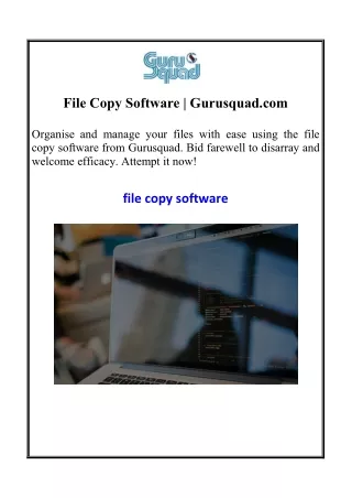 File Copy Software | Gurusquad.com