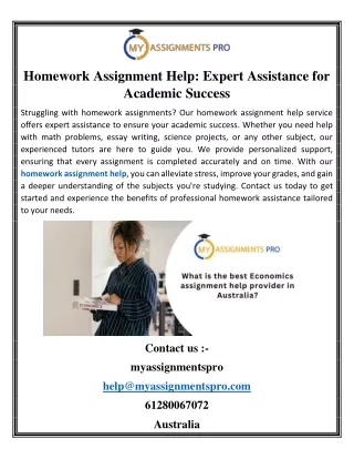 Homework Assignment Help Expert Assistance for Academic Success