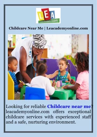 Childcare Near Me  Leacademyonline.com