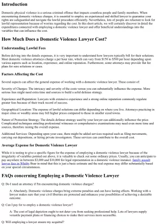 Just how much Does a Domestic Violence Lawyer Cost? A Comprehensive Look at the