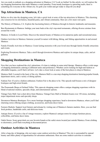 “Manteca’s Unique Shopping Destinations”