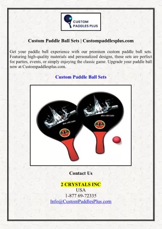 Custom Paddle Ball Sets | Custompaddlesplus.com