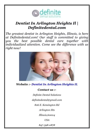 Dentist In Arlington Heights Il  Definitedental.com