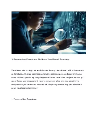 10 Reasons Your E-commerce Site Needs Visual Search Technology