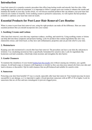 Vital Products and solutions to Boost your Put up-Laser Hair Removal Care Plan i
