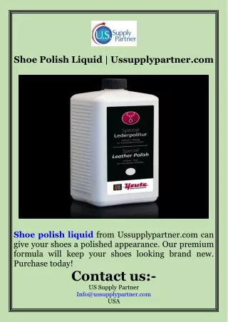 Shoe Polish Liquid  Ussupplypartner.com