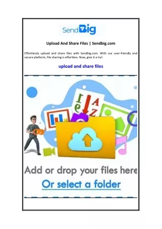 Upload And Share Files  Sendbig.com