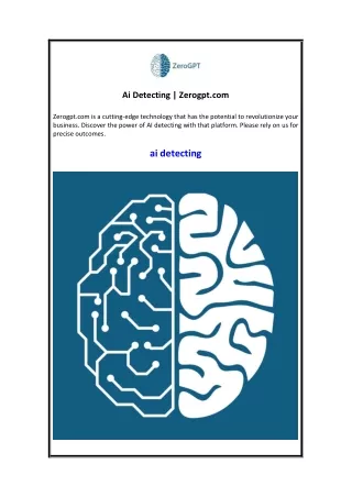 Ai Detecting  Zerogpt.com