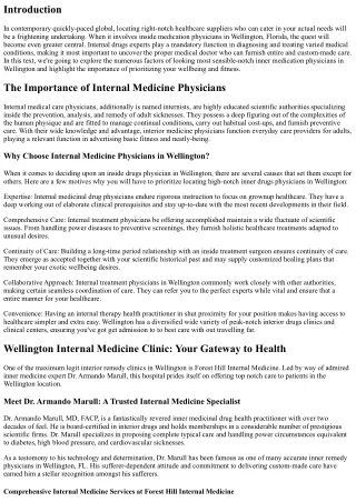 Finding Top-notch Internal Medicine Physicians in Wellington: Your Health is Our
