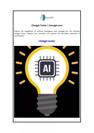 Chatgpt Tester  Zerogpt.com