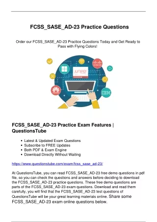 Fortinet FCSS_SASE_AD-23 Exam Questions - Key to Passing Your Exam