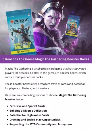 5 Reasons To Choose Magic the Gathering Booster Boxes