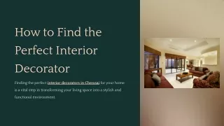 How to Find the Perfect Interior Decorator