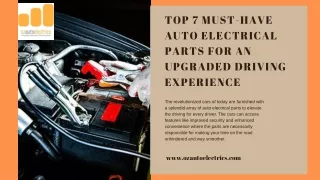 Top 7 Must-Have Auto Electrical Parts for an Upgraded Driving Experience