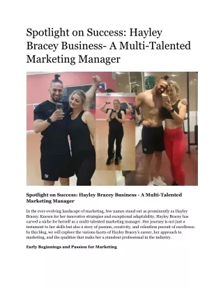 Spotlight on Success_ Hayley Bracey Business- A Multi-Talented Marketing Manager