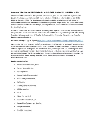 Automated Teller Machine (ATM)Market