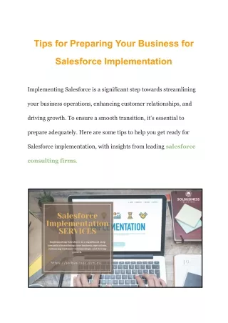 Preparing Your Business for Salesforce: Key Tips and Best Practices