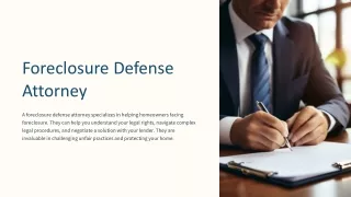 Foreclosure Defense Attorney
