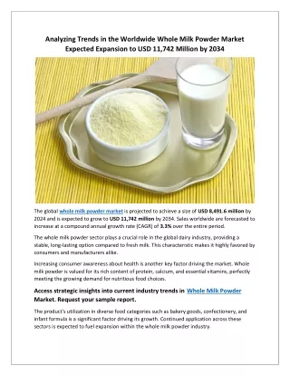 Whole Milk Powder Market