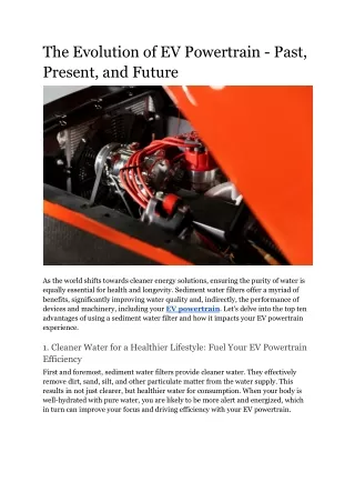 The Evolution of EV Powertrain - Past, Present, and Future