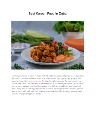 Best korean food in Dubai