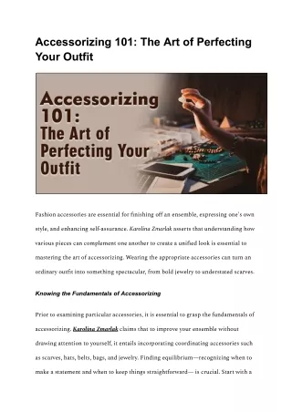 Accessorizing 101_ The Art of Perfecting Your Outfit