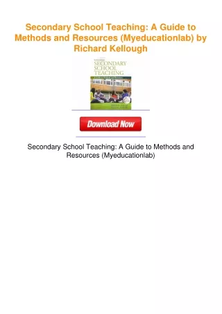 Secondary School Teaching: A Guide to Methods and Resources