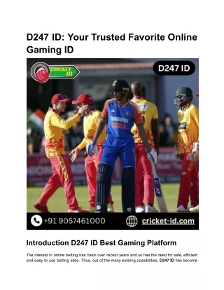 D247 ID_ Your Trusted Favorite Online Gaming ID