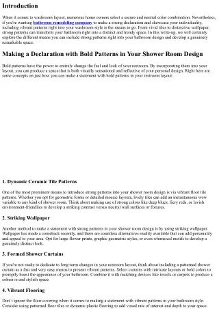 Making a Statement with Strong Patterns in Your Bathroom Style