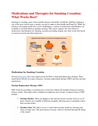 Medications and Therapies for Smoking Cessation