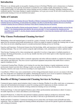 Top-Quality Cleaning Services Newberg: Your Ultimate Guide