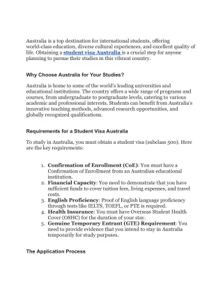 student visa Australia