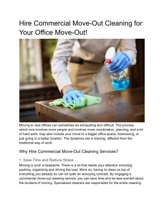 Hire Commercial Move-Out Cleaning for Your Office Move-Out