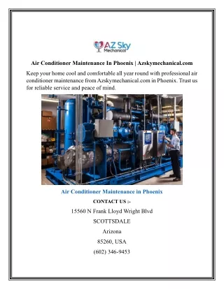 Air Conditioner Maintenance In Phoenix  Azskymechanical