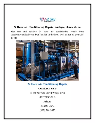 24 Hour Air Conditioning Repair  Azskymechanical